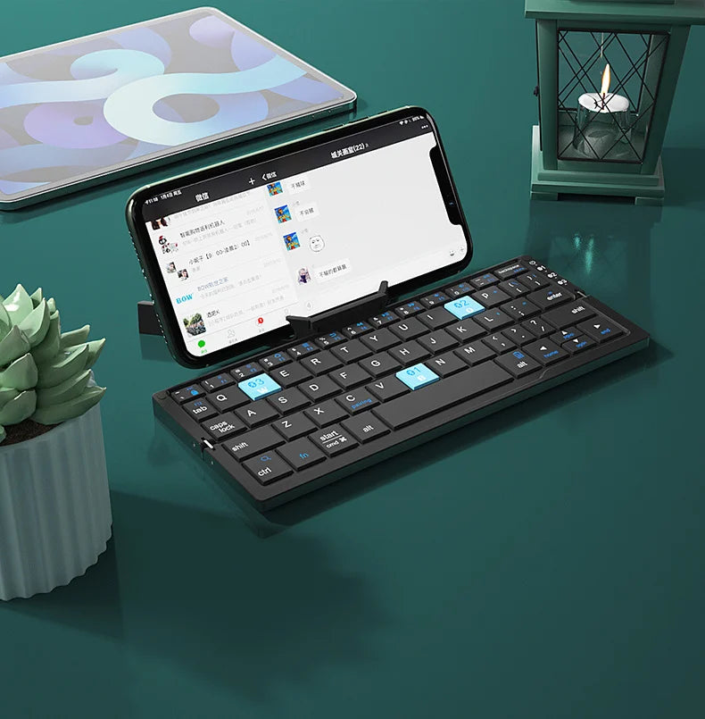 Portable & Travel Friendly Wireless Folding Keyboard With Stand
