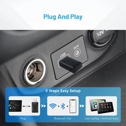 Wired to Wireless CarPlay & Android Auto Adapter
