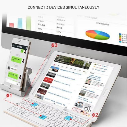 Portable & Travel Friendly Wireless Folding Keyboard With Stand
