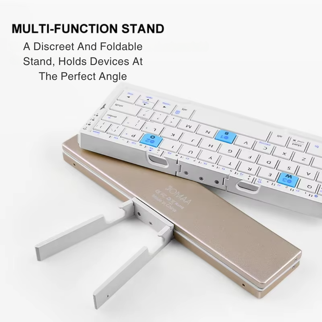 Portable & Travel Friendly Wireless Folding Keyboard With Stand